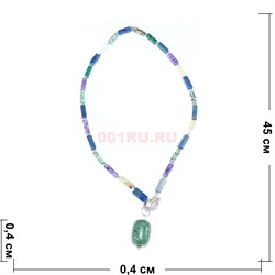 Бусы (размер бусины 1,1x0,4x0,4 см) микс с жемчугом 45 см - фото 186312