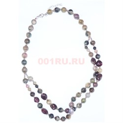 Бусы двойные 10 мм микс 45 см - фото 186391