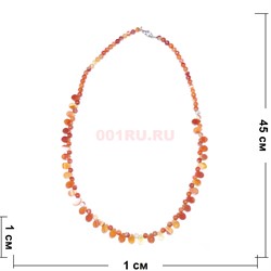 Бусы из сердолика 45 см - фото 186442