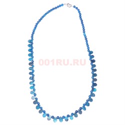 Бусы из синего агата 45 см - фото 186443