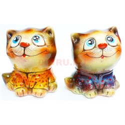Фигурка из цветной керамики Кошка в кофте - фото 187481