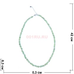 Бусы 45 см из зеленого кианита (размер бусин 0,3x0,3 см) - фото 187620