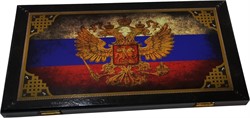 Нарды деревянные 60 см Герб РФ и триколор - фото 188442