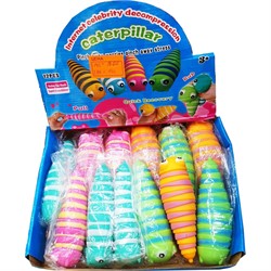 Игрушка Антистресс Гусеница резиновая 12 шт/упаковка - фото 189270