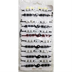 Браслет (BP-209) Инь Ян половинка со стразами 12 шт/упаковка - фото 190730