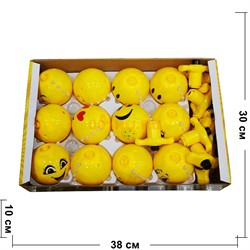 Игрушка с музыкой волчок «смайлик» 12 шт/упаковка - фото 191234