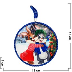 Подставка под горячее 11 см Кролики 24 шт/упаковка - фото 193356