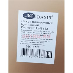 Пакет подарочный текстурный 31x41x12 см 20 шт/упаковка (MC-6229) вертикальный - фото 194307