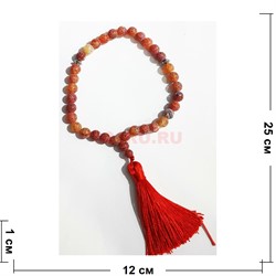 Четки 10 мм 33 бусины из африканского агата (коричневый цвет) - фото 199556