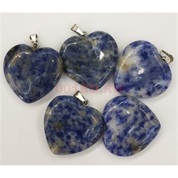 Сердце подвеска 2,5x2,5 см из содалита (цена за 1 шт) - фото 202568