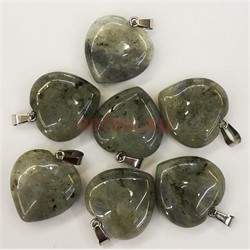 Сердце подвеска 2,5x2,5 см из лабрадора (цена за 1 шт) - фото 202576