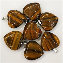 Сердце подвеска 2,5x2,5 см из тигрового глаза (цена за 1 шт) - фото 202578