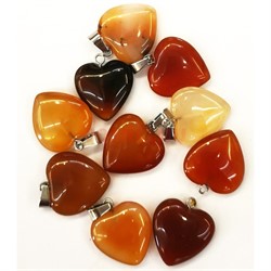 Сердце подвеска 2x2 см из сердолика (цена за 1 шт) - фото 202642