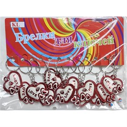 Брелок (KL-3612) сердце Love пластмасса 120 шт/упаковка - фото 203676