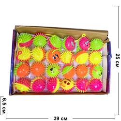 Игрушка светящаяся Смайлик со звуком 24 шт/упаковка - фото 204354