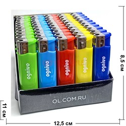 Зажигалка дешевая Ognivo цветная пьезо 50 шт/упаковка - фото 204854