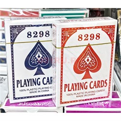 Карты игральные покерные 8298 колода 54 карты 100% пластик - фото 204929