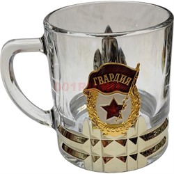 Чашка с ручкой «Гвардия» стеклянная в золоте - фото 204964