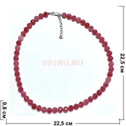 Бусы из родохрозита 8 мм граненые 45 см (новая огранка) - фото 205549