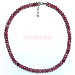 Бусы 45 см 8 мм из розового турмалина (приплюснутая бусина) - фото 207225