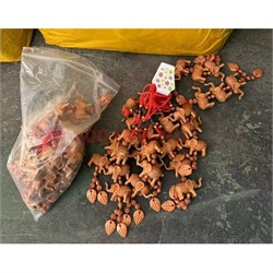 Подвеска (KY-562) три слоника коричневые 12 шт/упаковка - фото 207998