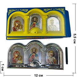 Иконка на липучке (KN-401A) цвет серебряный 12 шт/упаковка - фото 213278