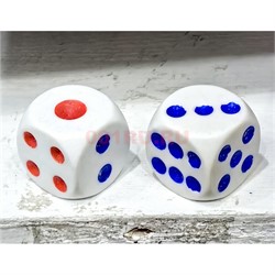 Кубики кости зарики красно-синие 18 мм 100 шт/упаковка - фото 214569