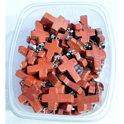 Крестики из коричневой яшмы 2,5 см длина - фото 214621