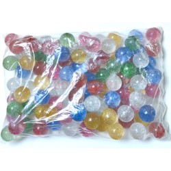 Игрушка мяч попрыгун 30 мм с блестками 100 шт/упаковка - фото 215570