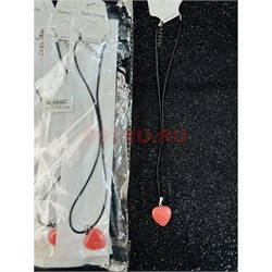 Подвеска Сердце 45 см (BS-2740) сердолик 12 шт/упаковка - фото 218248