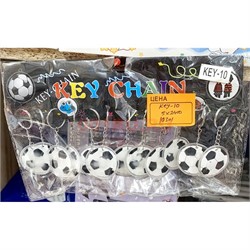 Брелок плоский резиновый Футбольный мяч 120 шт/блок - фото 219030
