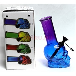 Бонг стеклянный череп D&K 14,5 см высота Skull Glass Hookah - фото 221862