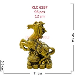 Лошадь статуэтка (KLC-6397) из полистоуна под бронзу 12 см высота - фото 222396