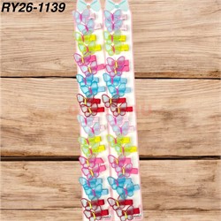 Заколки на ленте детские (RY26-1139) бабочки 100 пар/упаковка - фото 222698