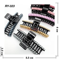 Краб цветной для волос (RY-323) пласттмассовый 12 шт/упаковка - фото 222864