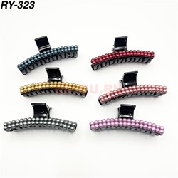 Краб цветной для волос (RY-323) пласттмассовый 12 шт/упаковка - фото 222866