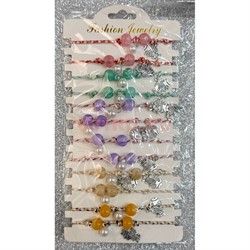 Браслет летний (BR-1242) летний с рыбками и бусинами 12 шт/упаковка - фото 227411