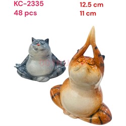Фигурка Кот йог (2335) из керамики 12,5 см - фото 228941