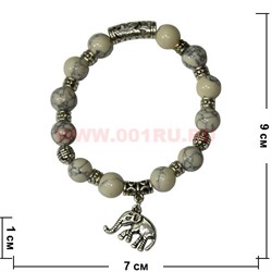 Браслет из белого кахалонга 10 мм с фурнитурой (прессовка) - фото 45740