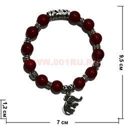 Браслет из коралла 12 мм с фурнитурой (прессовка) - фото 45777