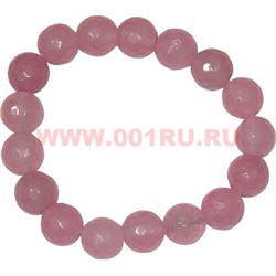 Браслет граненный 10 мм из розового кварца - фото 45961