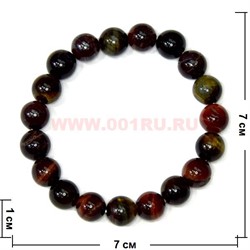 Браслет из тигрового глаза 10 мм (натуральный камень) - фото 46103