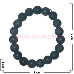 Браслет из темного аквамарина 10 мм (прессовка) - фото 46121