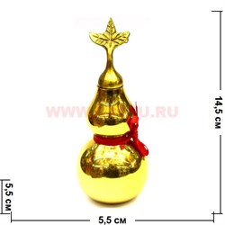 Тыква-горлянка 3 размер (291) латунная 14,5 см раскручивается - фото 46821