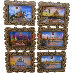 Магнит "Москва" в ассортименте деревянный прямоугольный - фото 47982