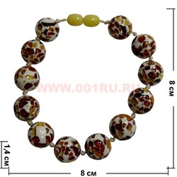 Браслет янтарный 14 мм (янтарные осколки в смоле) - фото 48719