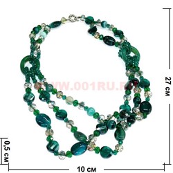 Бусы из агата 55-58см зеленые - фото 50232