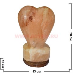 Лампа солевая "сердце 1" большая 20 см с зарядкой USB - фото 51260