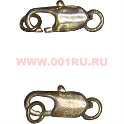 Фурнитура замочки для бус маленькие с 2 колечками, цена за 100 шт - фото 51446