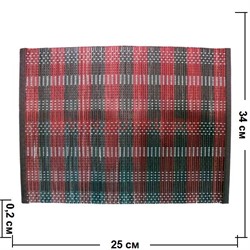 Циновка бамбуковая 34х25см, 6в1, цена за упаковку - фото 53328